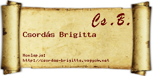 Csordás Brigitta névjegykártya