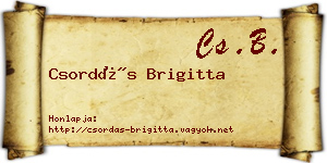 Csordás Brigitta névjegykártya