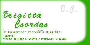 brigitta csordas business card